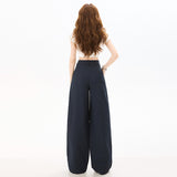 1010 Spring New Micro-Bneer Trousers High Waist Thin Feeling Casual Broad Leg Trousers Women