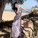 2026 Summer Fairy Holiday Dress Digging Big Dress With Flame French Suspension
