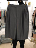 Five-Point Suit Trousers Women's Summer Thin 2025 New Large-Size Women's Loose Thin High-Waisted Wide-Legged Shorts