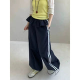 Street Design Fake Two Skirts Woven Girl Sports Trousers Nylon Casual Pants 5 Colors