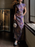 Yujing Chinese Style New Chinese Dress Rain-Lump Improved Cheongsam Short Long Dress