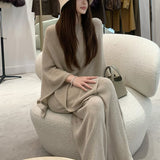 Slow Tone Paris Quiet Luxury Old Money High Sense Of Wool Irregular Cloak Shawl Coat Women's Pants
