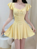 The New Purpurified Body Of The Skinny Conservative Student Dress Fresh Pure Swimsuit Female Bolisi 2546