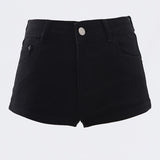 YC&3 Color Retro Low-Rise Slim Slimming Shorts Elastic Match Summer Straight Hot Pants Jeans Women