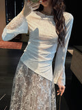New Chinese Velvet Bottom Shirt Women With Long Sleeves Look Super-Good-Looking New Pop