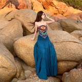 2026 Bohimi Ya Wind Print Tector-Meared Blouse Half-Dressed Yunnan Tourist Holiday Style Suit