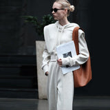 Autumn Sense Sportswear Suit Femininity Loose Fake Two-Piece Hooded Sweater Fashion Broad Leg Pants Two Sets
