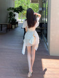Change The Fish Bone Dress Dress Body V Collar Dress Piled Ears Floating Skirt
