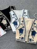 Small-Sized Retro National Style Embroidered Cardigan Vest Women's Summer New Fashion Full Of Sleeveless Vests Shoulder