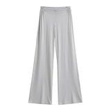 Purely Want Girl V-Shaped Waist-Hanging Feeling Modale Zip Thin Slacks Home Fitness Pants Wide Leg Trousers New