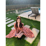 Xinjiang Sichuan West Travel Wears Vintage Hottie Red Plaid Short Shirt Shirt Suitcase