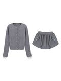 Show Up-Start Miu Fake Two Pineapple-Patrowed Woolen T-Shirt Half-Dressed