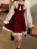 2026 Princess Style Decrease Dresses Women's Autumn Dress New Small Design Sensing Bow Sling With Short Skirt