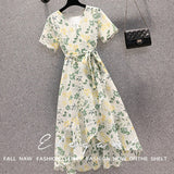 2026 Summer New Large-Size Fat Sister Super Fairy Temperament Thin Fashionable Belt With Broken Flower Dress