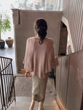 Suspension Wood Tiling Australian Woolen Two-Color Cloak Open Shirt | Lace Skirt | Wool Petals Knitted Skirt