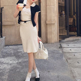 Knitting Series Heavy Industrial Alpaca Sheep Wool Yarn Design Doll Collar Short-Sleeved Top Plate