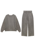 Rage! Lazy Old Money Set Wool Knitted Jersey Collar Blouse Straight Thin Knitting Trousers