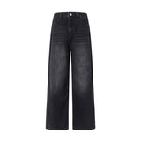 2026 Shen Trousers Water Wash Broad-Legged Jeans Women Thin Straight Nine & Trousers & Length