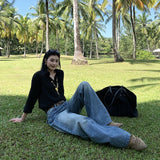 2026 Spring New Products Express Retro Low-Rise Wash Easy Straight Jeans Embroidery Design