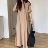 Korean Version Of Lazy Foundation Summer Cool And Clean Color Loose T-Shirt Dress Dress 5 Colors