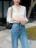 Lusi The Same ¶ÐÃæ Acetic White Shirt Female Thin Long-Sleeved Shirt Spring And Autumn