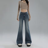 Small High-Rise Thin Elastic Women's Jeans Trousers Lengthened Black Trousers Black Trousers