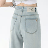 Physical Explosion | 2025 New Early Spring New Casual Wide Leg Jeans Women's Water Washing High Waist Slim-Tight Drags