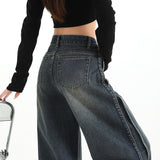 | Vintage High-Waisted Broad-Legged Trousers In The Fall Of 2025 New Set Thin Broad-Legged Jeans Woman Yichun