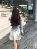 Strict Selection Slide Tria Acetic Acid Ballet Set Ice Naked Sun Protection T-Shirt Woman Collar Top + Bud Skirts Sunscreen