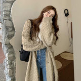 Autumn And Winter Coat Women's Long Sweater Loose Outside Wearing Autumn And Winter New Korean Version Of Lazy Coat Blouse