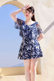 Aer Large-Size Swimsuit Female Conservative Slightly Fat Girl Covered With Thin Hot Spring Dress Summer Fat Mm Large Code