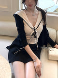 Navy Collar Top Two Sets Of College Style Long-Sleeved Knitted Sweater Fashion Temperament Thin Fashion Casual
