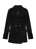 Autumn And Winter Wool Coarse Flowers Retro Waist Coat Showing Thin Hair Coat