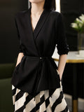 Leisure Heavy Mulberry Silk Loose Waist Thin Design Design Suit Woman