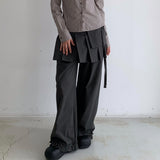 Spring And Summer Design Can Be Opened 100 Folding Skirt Lace With Two Sets Of Trousers Solid Color Loose Lace Slacks 3 Colors