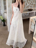 2025 Embroidered Sling Dress Pure Lusty Femininity Fashion Waist Thin Chic Long Skirt Tide
