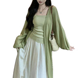 New Chinese-Style Set Zen Wears Women's Spring National Style Vintage Languid Languid Wind Milk Three-Piece Set Of Women's Summer New