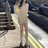 New Hong Kong Women's Weekend Climbing The Wind Slack Polo Extravagant Sheep Wool Heavy Industry Move Acupuncture Hangfang Set