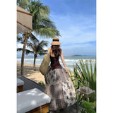 Sichuan West Original Xinjiang Tourism Wasteland Wind Wearing A New Dress With The Maillard Dress Summer 2025 New Dress Set