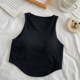 932# Irregular Sling Vest Women 2025 Spring/Summer New Sleeveless Short-Sleeveless Short-Socked T-Shirt T-Shirt Tide