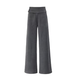 Casual Hanging With Thin Trousers Mop Loose Autumn And Winter New Side-Waist Button Waist Line Commuting