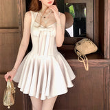 Rose Life Four Meters Skirt Princess Dress Bow Gold Feeling Sleeveless Short Dress