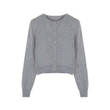 Red Cardigan Women's Autumn Knitwear Jacket Small Slim Thin Black Sweater Outside A Short Top