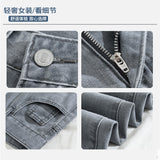 Sky Thin Gray Broad-Legged Jeans Women 2026 Summer Lyselle Straight Pants 1403