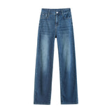 9892 Lyselle Ultra-Thin Soft Denim Narrow Version Of Small Straight-Tling High-Waisted Microbomb Jeans Women Spandex Summer Thin