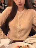 Qianjin 50 Sheep Hair Exquisite Hand Nail Embroidery Knitted Vest + Two Sets Of Cardigan
