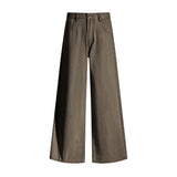 25 Autumn And Winter New Washing Faetyle Fabric High Waist Thin Design Loose Broad Leg Leisure Pants Women
