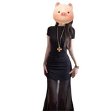 Black Mesh Stitching Dress Women's Summer New Design Sense Niche Hottie Temperament Fit Hip Dress