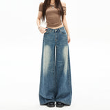 Wash Old Blue Jeans Spring And Summer New Long Legs Straight Trousers & Lengthy Jeans Thin Woman
