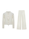LP Old Money Knitting Set Classic Pit Strip Open Shirt + Linen Trousers